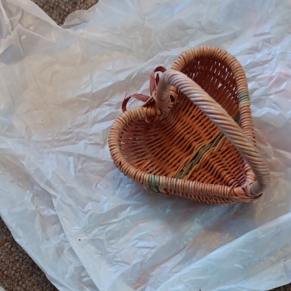 Heart-Shaped Wicker Basket